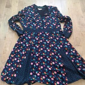 Boden Navy and Green Polka Dot Dress size 14L